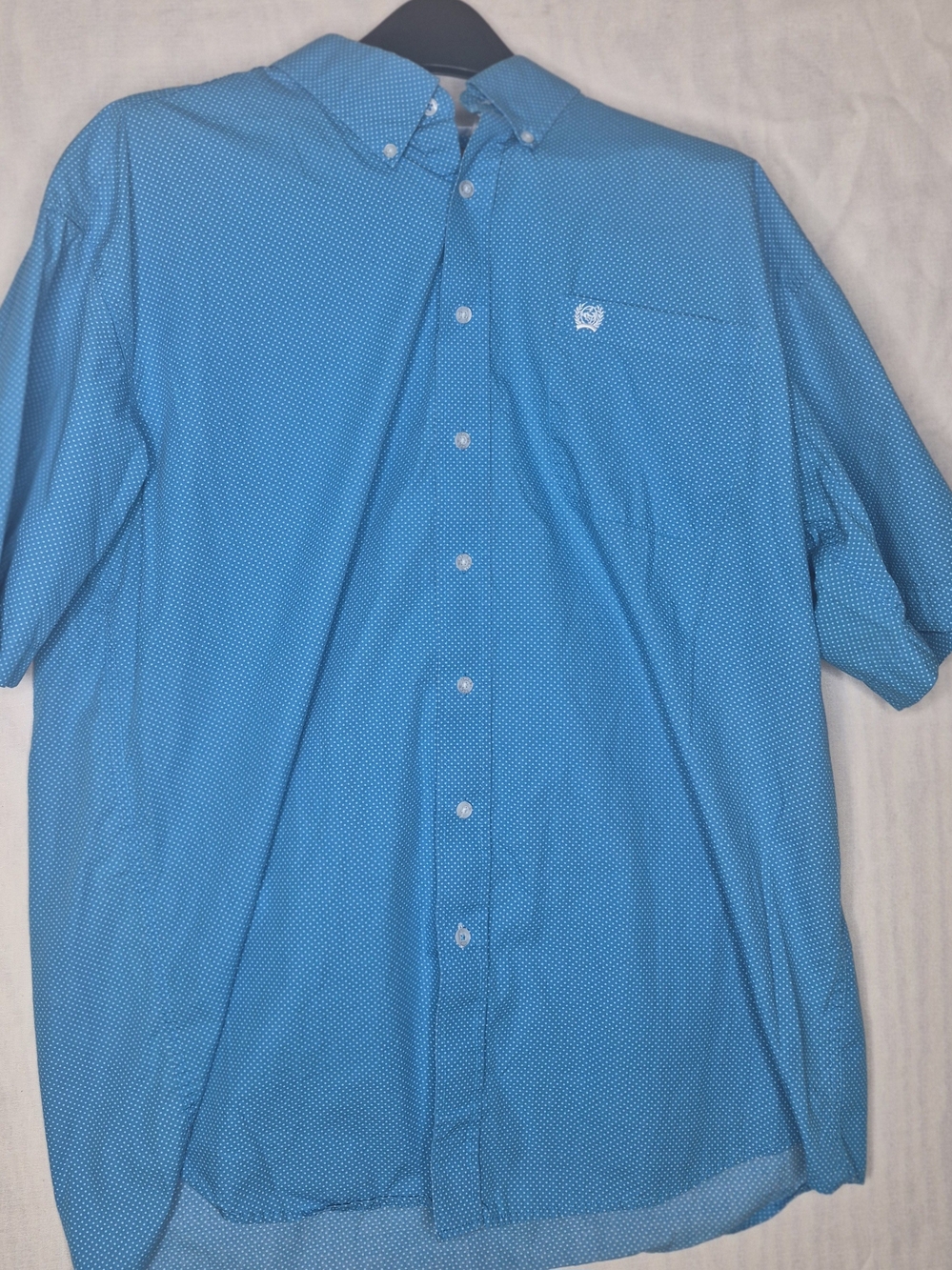 Cinch Men’s Turquoise Dot-Pattern Button-Down Shirt